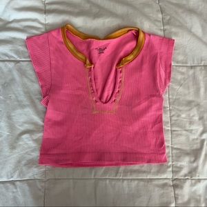 URBAN OUTFITTERS OUT FROM UNDER GO FOR GOLD TOP HOT PINK/ ORANGE - XS/S